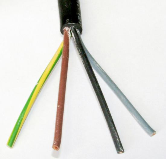 1.5 mm² 4 Core (3C+E) Three Phase cable. Rubber Insulated cord - 15 meter long